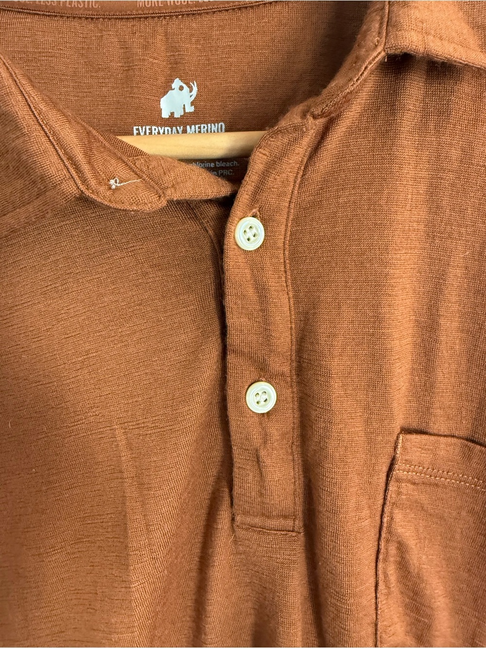 WOOLLY Brown Wool Polo - Picture 3 of 9